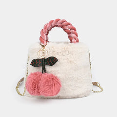 Light Temperament Plush Handbag Women's Phone Travel Shoulder Crossbody Bag