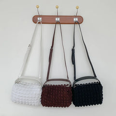 Pleated Mobile Wallet Handbag Women Small Square Bag Shoulder Crossbody
