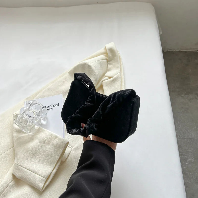 Velvet Mobile Shoulder Bag Women's Versatile Shopping Bag