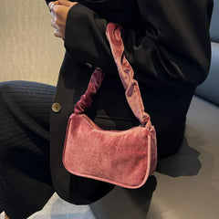 Velvet Mobile Shoulder Bag Women's Versatile Shopping Bag