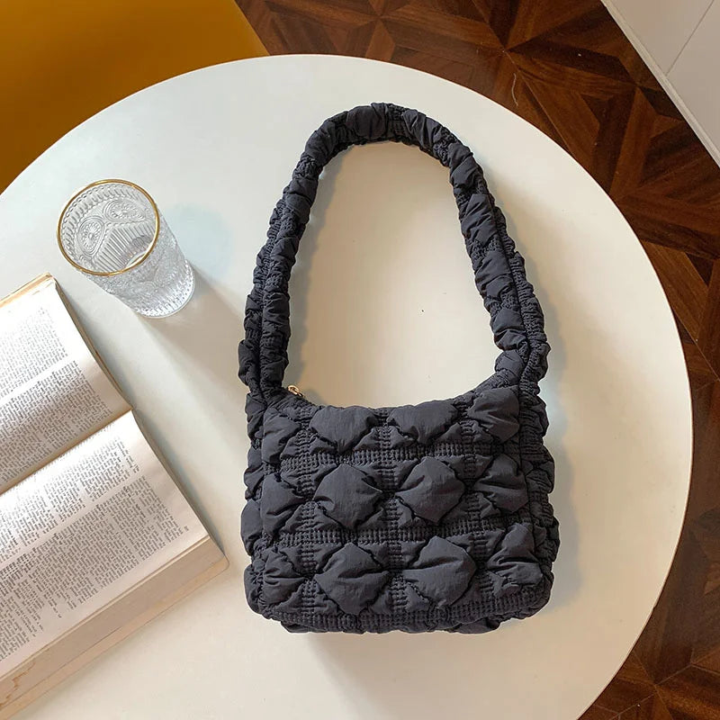 Women's Solid Pleated Shoulder Bag 8P0134