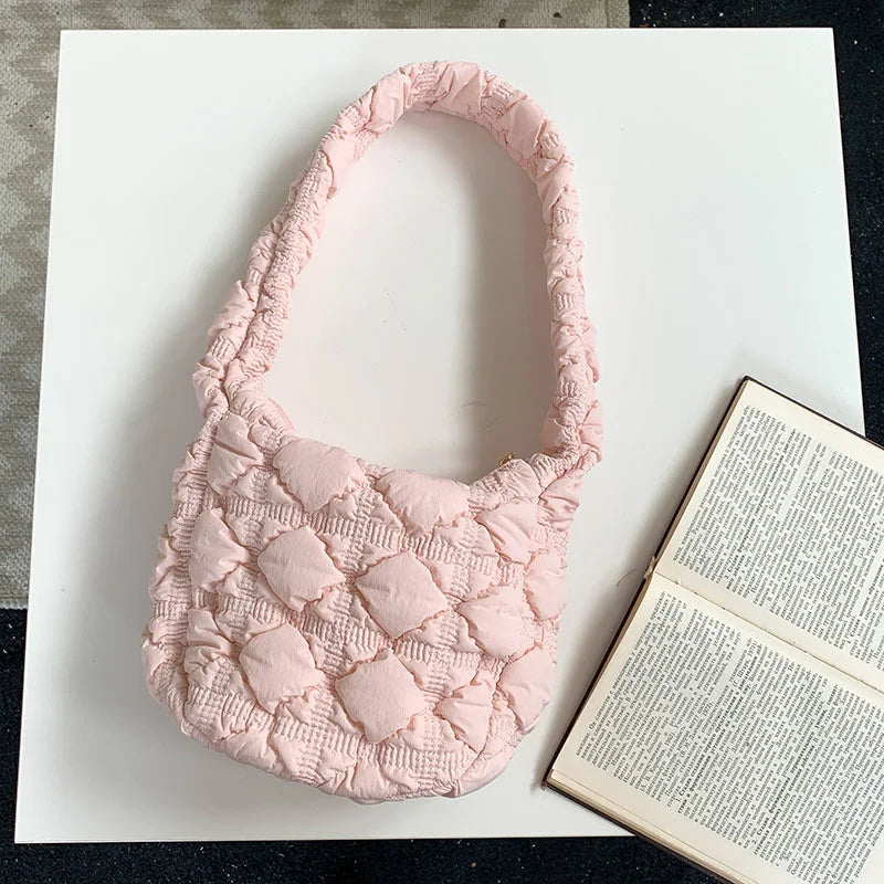 Women's Solid Pleated Shoulder Bag 8P0134