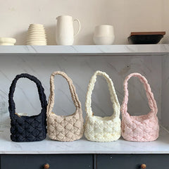 Women's Solid Pleated Shoulder Bag 8P0134