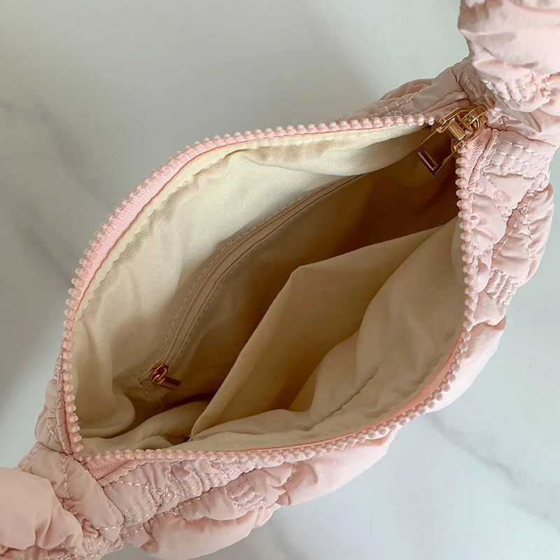 Women's Solid Pleated Shoulder Bag 8P0134