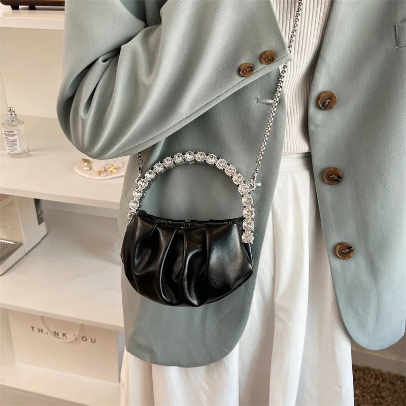 Women's Compact Messenger Diamond Crossbody Bag