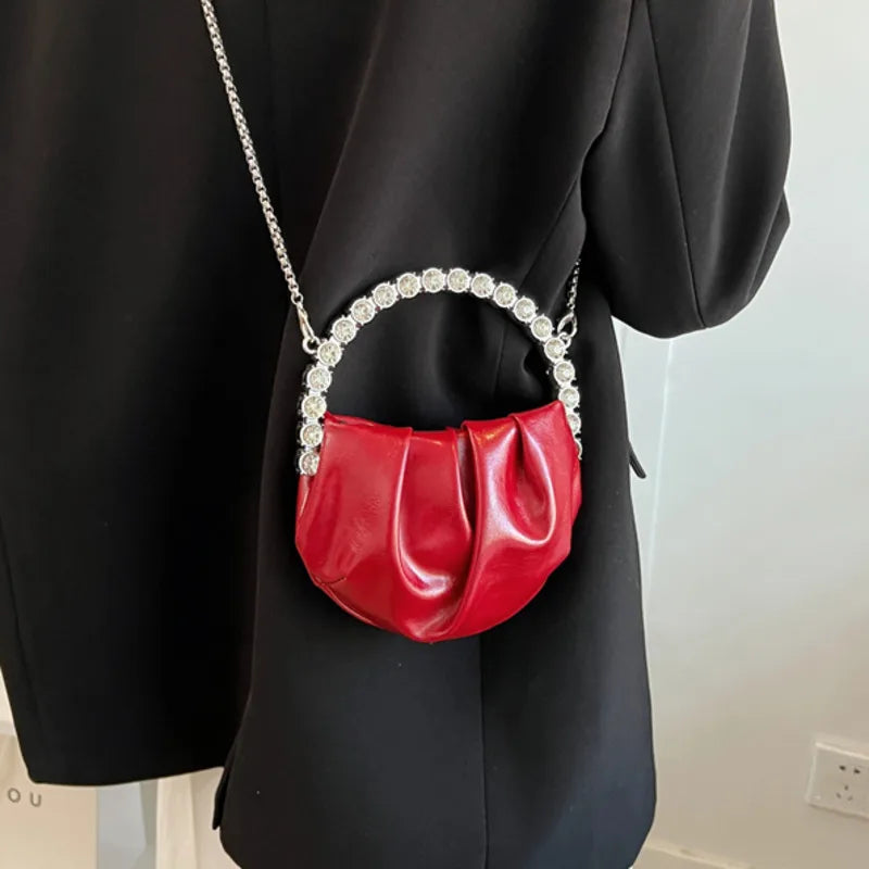 Women's Compact Messenger Diamond Crossbody Bag