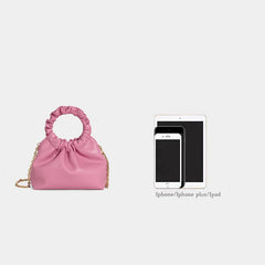 High Chain Shoulder Bags Solid Pleated Female Messenger 8P0291