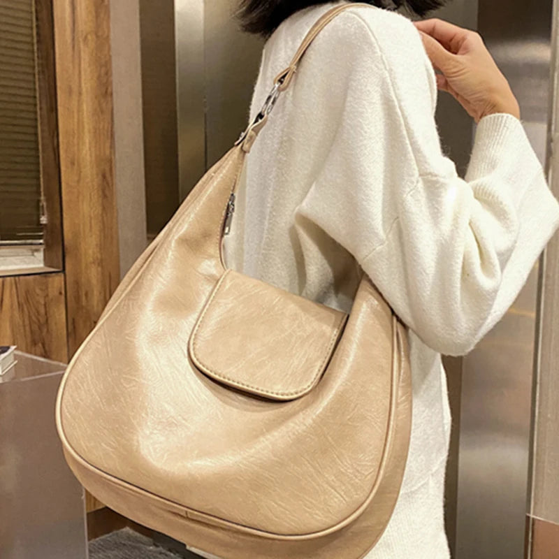 Large Capacity PU Leather Crossbody Shoulder Bag for Women