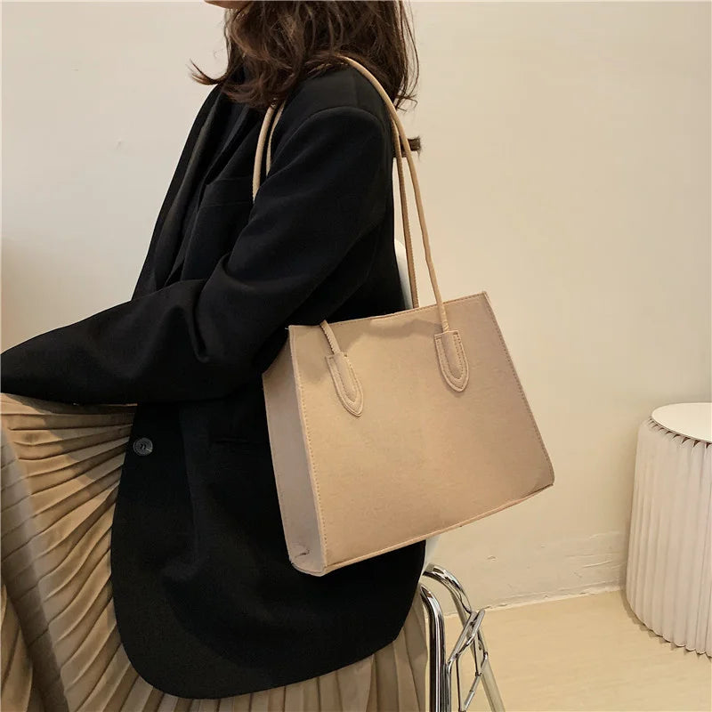 Solid Shoulder Bags For Women Large Capacity Versatile Travel Bag