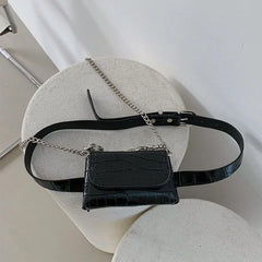 Women's High Thick Chain Waist Bag Detachable Crossbody Chest Bags