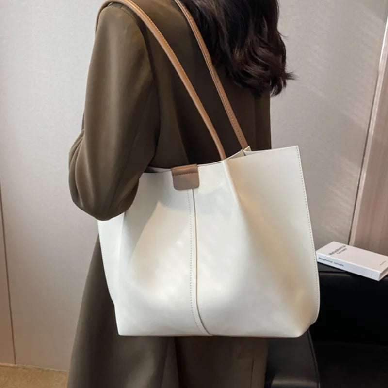 Women's PU Leather Shoulder Tote Bag Large Capacity 8P0266