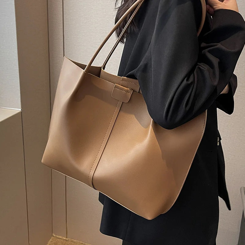 Women's PU Leather Shoulder Tote Bag Large Capacity 8P0266
