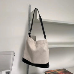 Canvas Bucket Bag Women Large Capacity Shopping Shoulder Messenger Bags