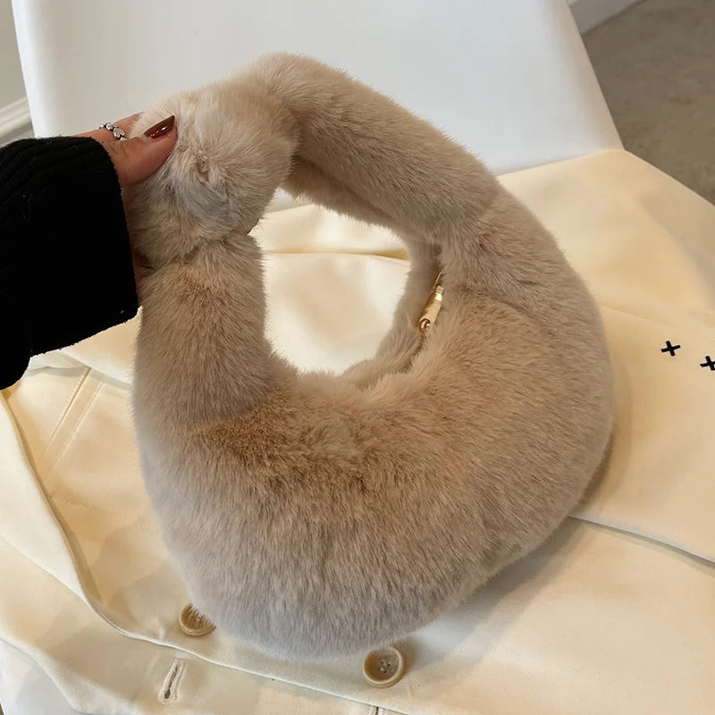 Fluffy Bucket Bag Women's Plush Wallet Handbag