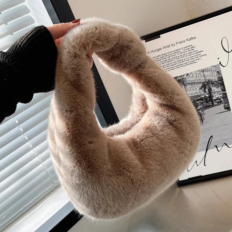 Fluffy Bucket Bag Women's Plush Wallet Handbag