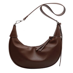 Retro Shoulder Bag PU Leather Handbag High End Zipper Solid Female 8Q0203
