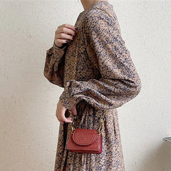 Solid Chain PU Leather Women's Crossbody Bag