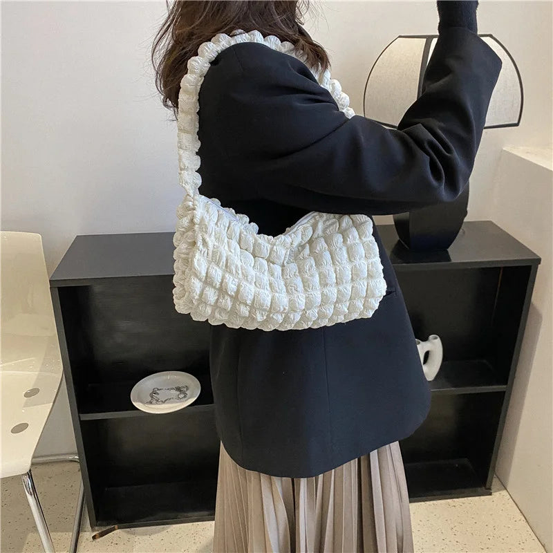 Stylish Pleated Underarm Bag for Women Fashion Handbag 8R013