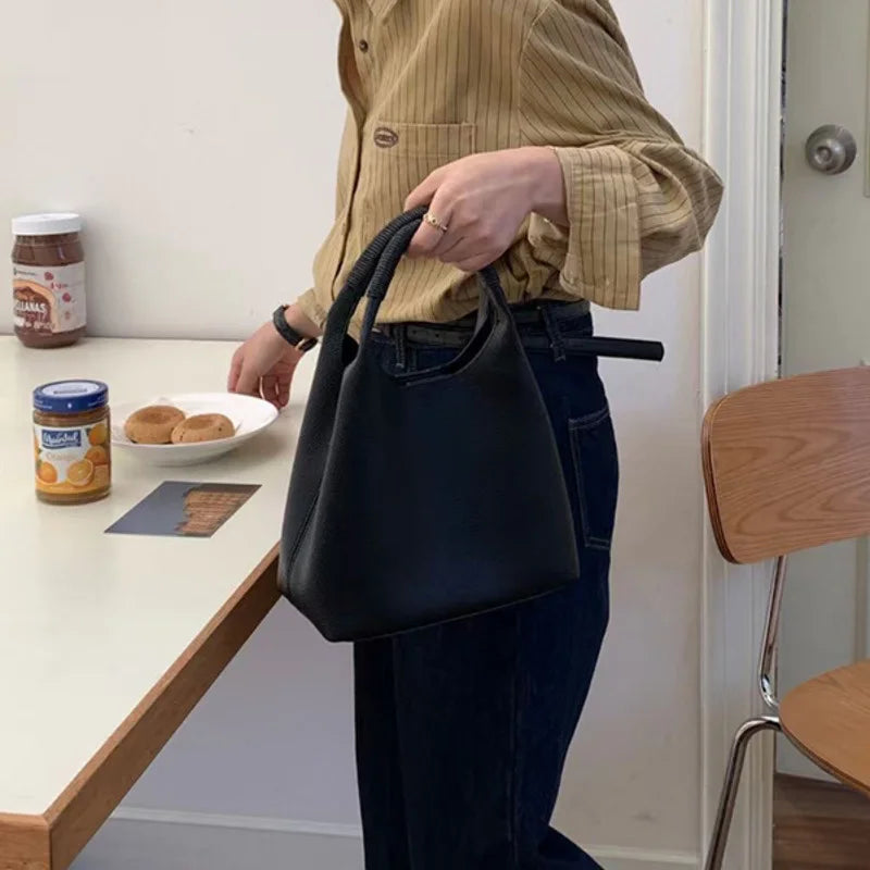 Women's Woven Handbags Bucket Shoulder Crossbody Bag