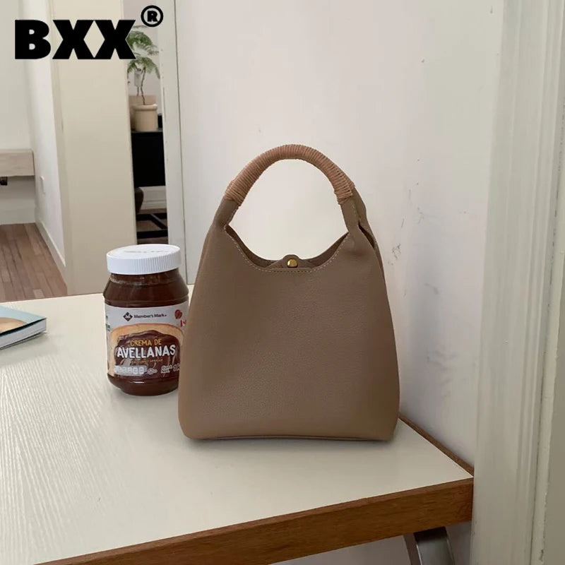 Women's Woven Handbags Bucket Shoulder Crossbody Bag