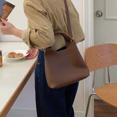 Women's Woven Handbags Bucket Shoulder Crossbody Bag