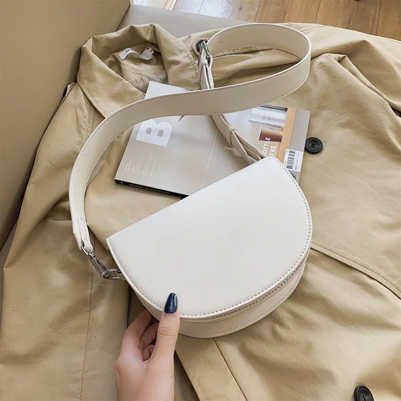 Women's PU Leather Handbag Wide Shoulder Wallet Crossbody Female Bag