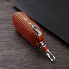 Leather Men Key Holder Wallet Solid Keys Organizer Bag Car Housekeeper