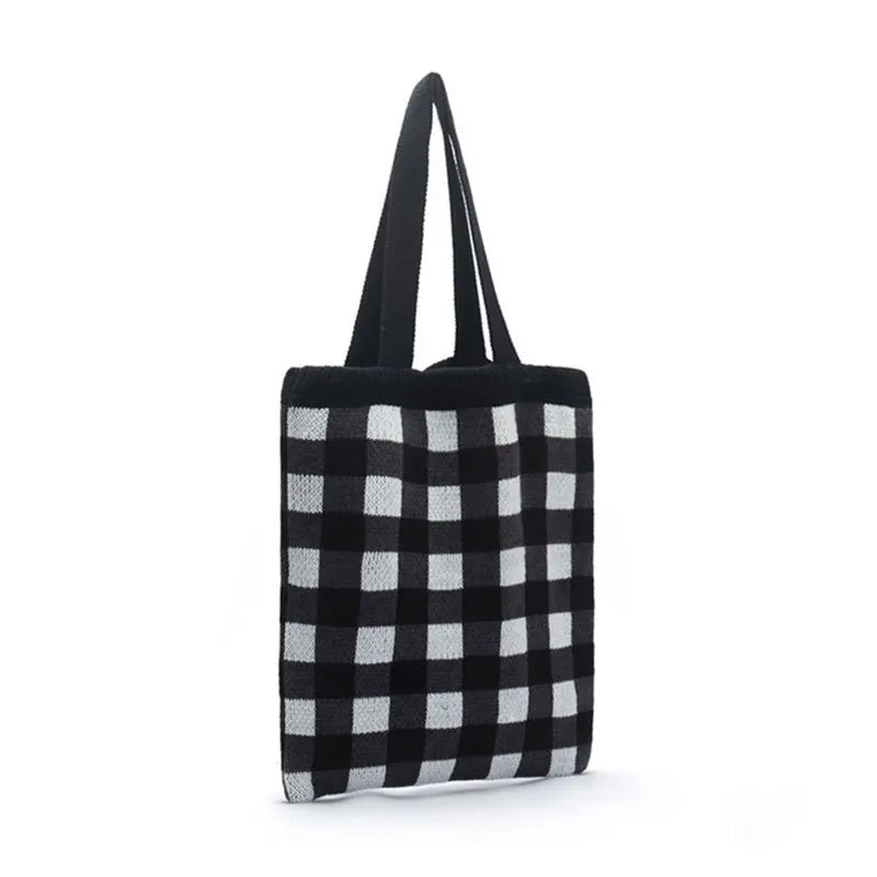 Plaid Woven Women's Handbags Travel Shopping Shoulder Armpit Bag
