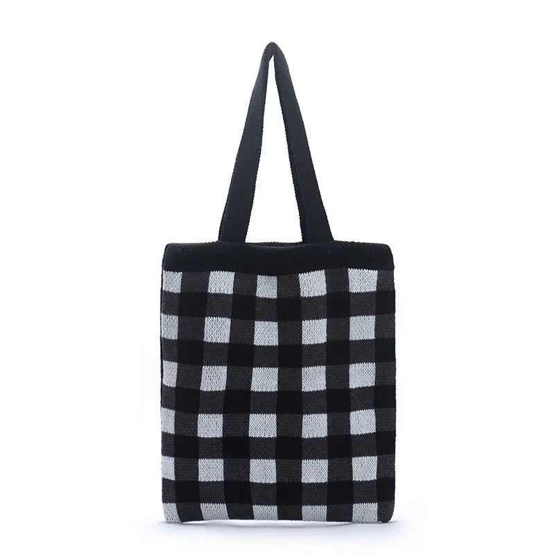 Plaid Woven Women's Handbags Travel Shopping Shoulder Armpit Bag