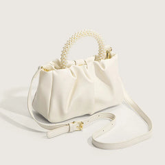 Pleated Beading Handle Handbags For Women Ladies Shopping