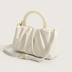 Pleated Beading Handle Handbags For Women Ladies Shopping