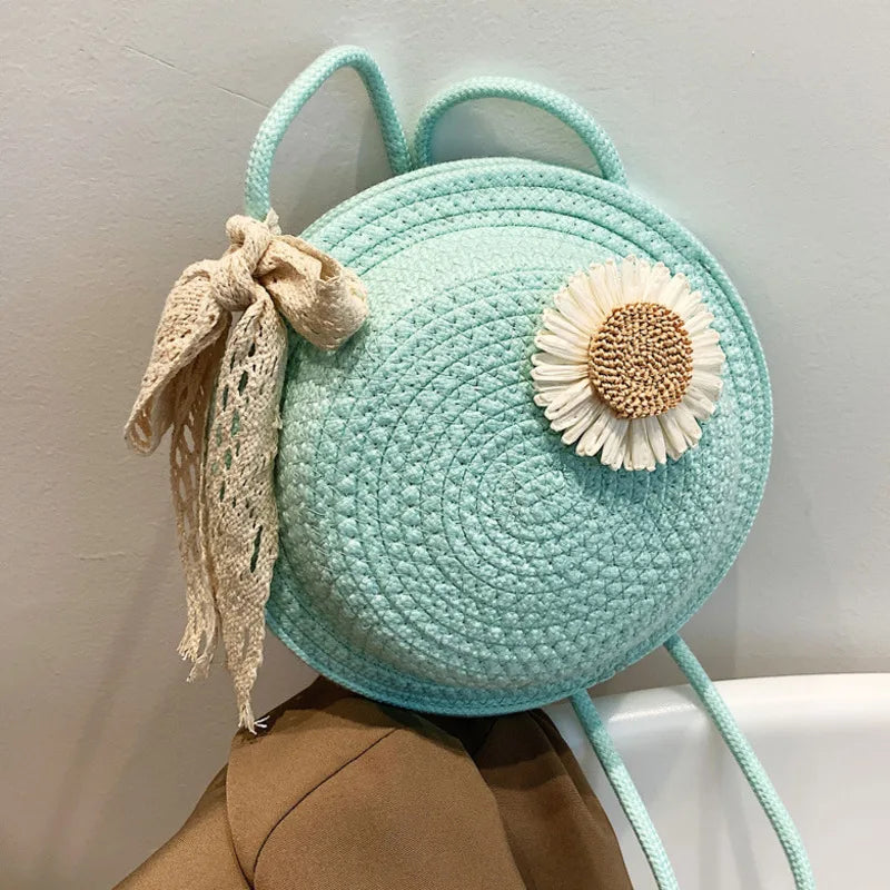 Vintage Straw Shoulder Bag for Women Summer Female Bags