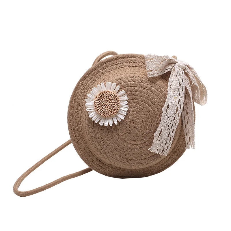 Vintage Straw Shoulder Bag for Women Summer Female Bags