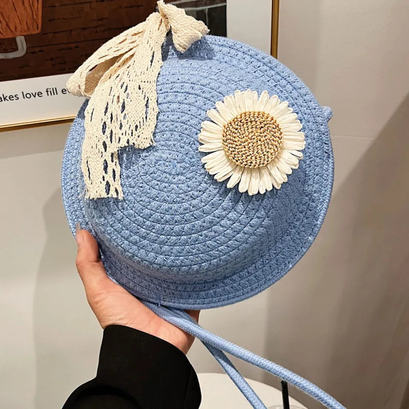 Vintage Straw Shoulder Bag for Women Summer Female Bags