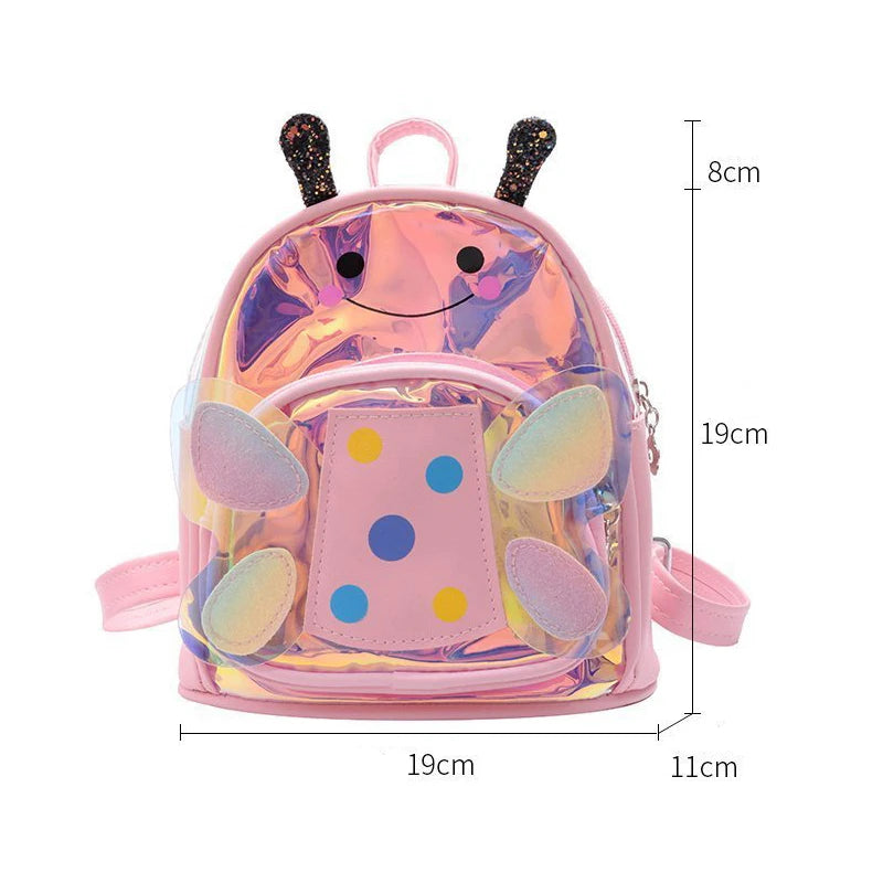 Girls School Bags Leather Backpack Butterfly Princess Girls Bag