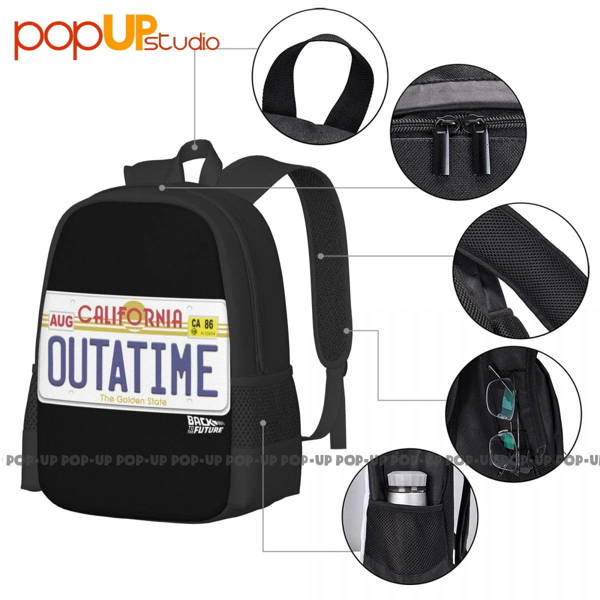 Back To The Future Outatime Plate Movie Backpack