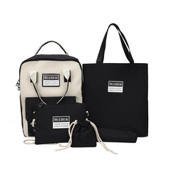 High School Backpack Set Canvas Travel Bags For Teenage Girl