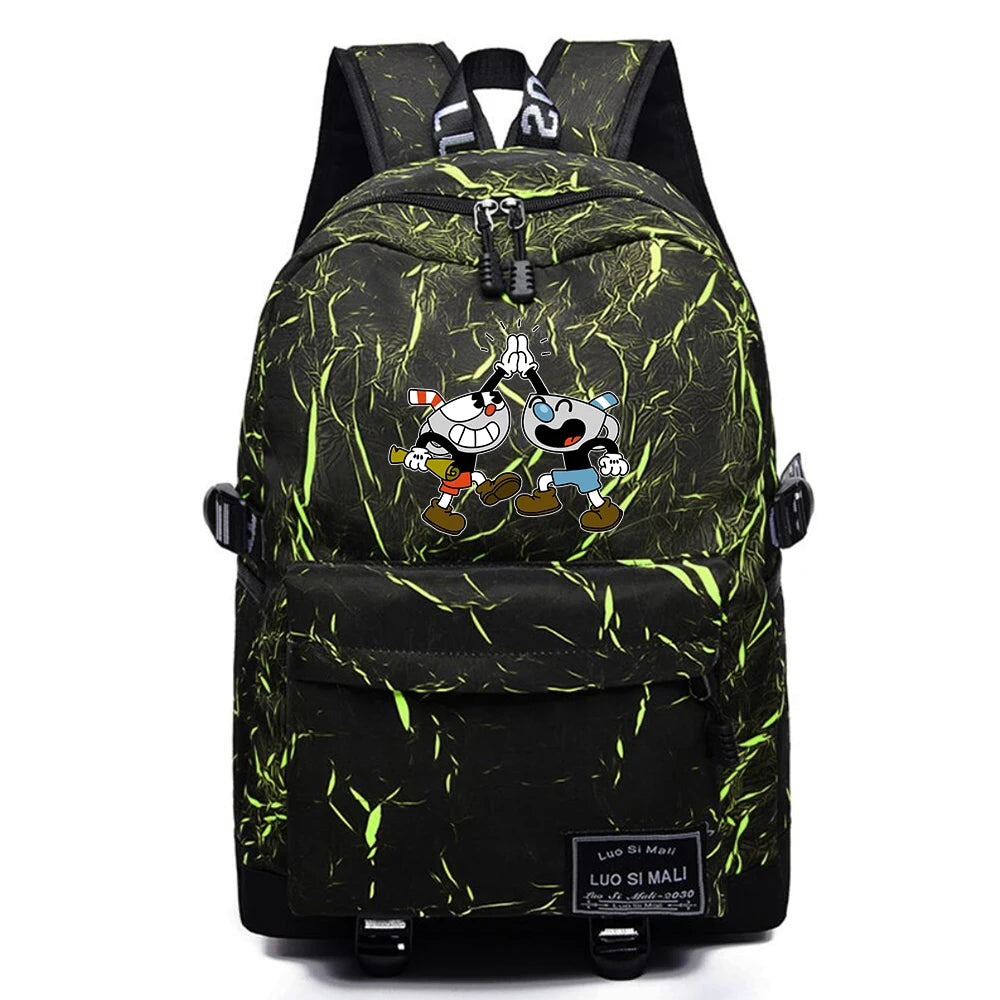 Anime Cuphead Unisex Schoolbag Casual High Fabric Backpack