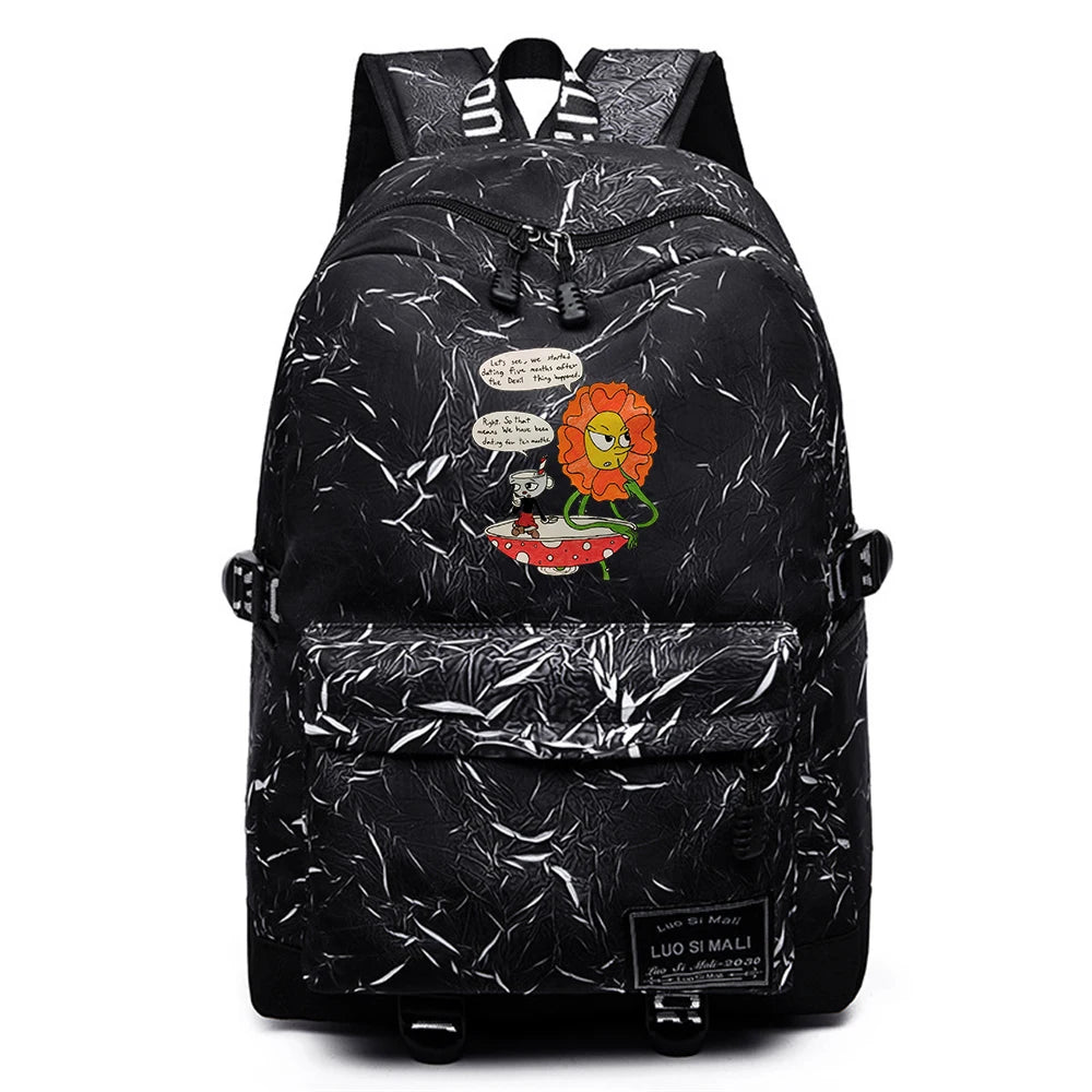 Anime Cuphead Unisex Schoolbag Casual High Fabric Backpack