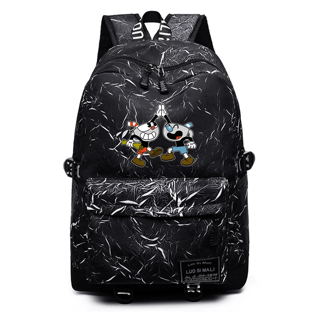 Anime Cuphead Unisex Schoolbag Casual High Fabric Backpack