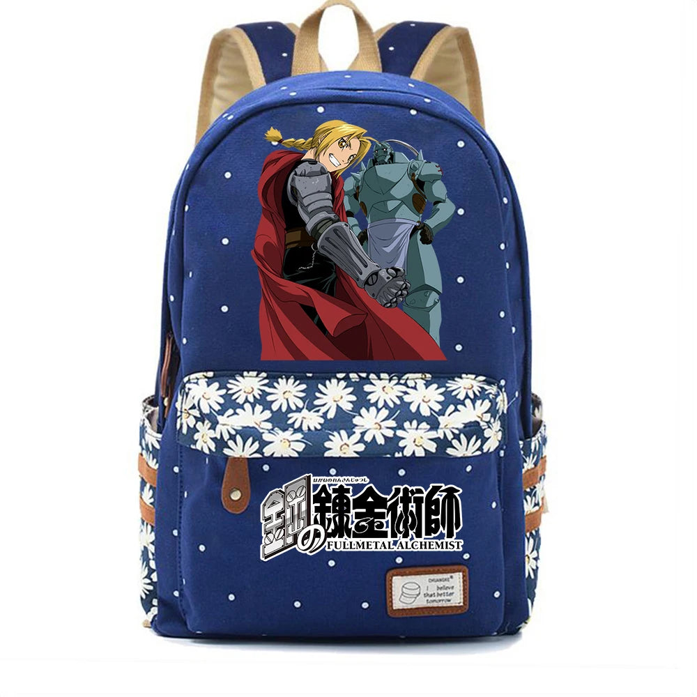 Anime Fullmetal Alchemist Canvas Schoolbag Packsack Teenger Mochila