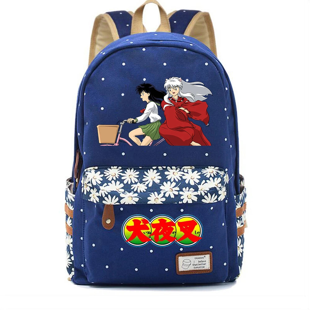 Anime Inuyasha Canvas Schoolbag Packsack Casual High Teenger Mochila Unisex