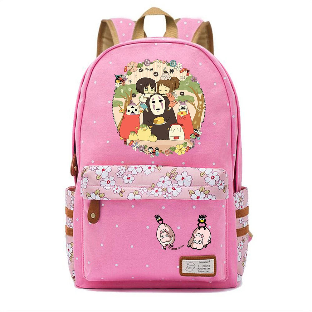 Anime Spirited Away Canvas Casual High Packsack Schoolbag Mochila