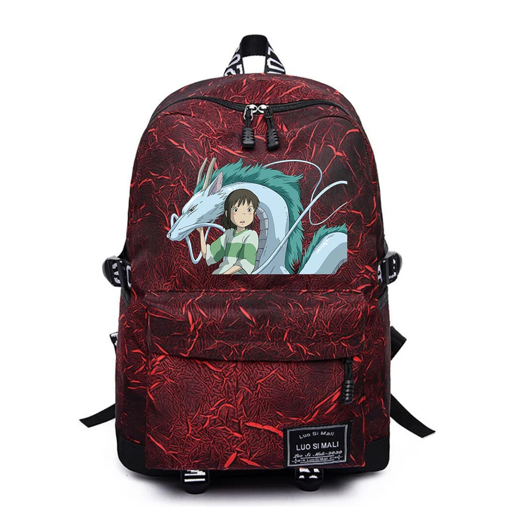 Anime Spirited Away Mochila High Schoolbag Casual Teenger Packsack