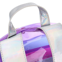Colorful Stripes Transparent Backpack Bag Ladies Travel Bag