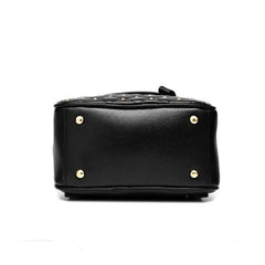 Student Shoulder Bag Double Zipper Rivets Backpack