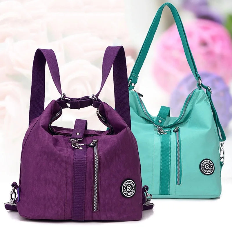 Casual Solid Zipper Backpack Retro Style Student Daily Bag