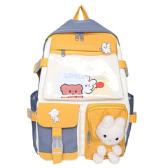 Plush Doll Rabbit Backpack Large Capacity Schoolbag for Teenage Girls Boys