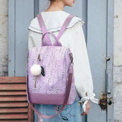 Flower Print School Bag Women Backpack