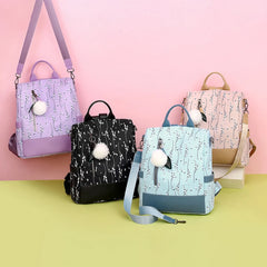 Flower Print School Bag Women Backpack